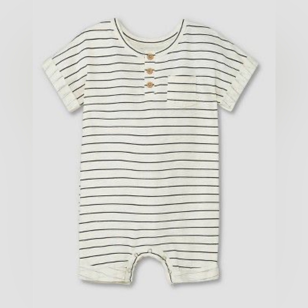 Grayson Mini Striped Romper Baby Boy Size 6-9m